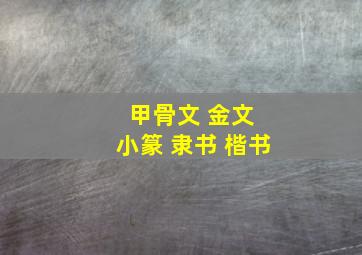 甲骨文 金文 小篆 隶书 楷书